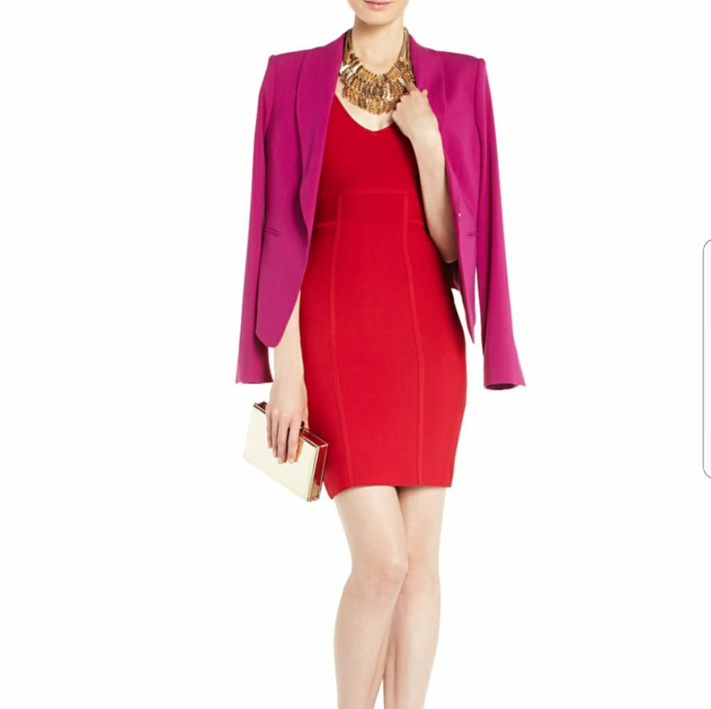 BCBGMaxAzria Red Makena Bandage Dress